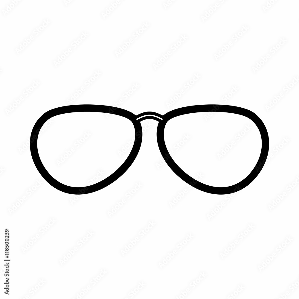 Glasses icon in outline style isolated on white background. Accessory symbol Glasses icon in outline style isolated on white background. Accessory symbol