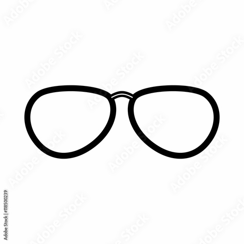 Glasses icon in outline style isolated on white background. Accessory symbol