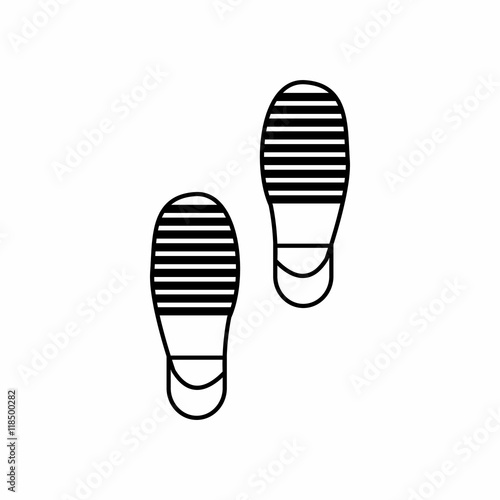 Traces of offender icon in outline style isolated on white background. Crimes symbol