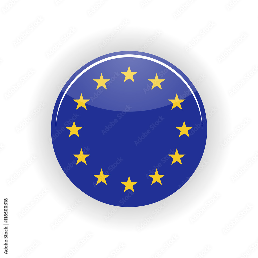 European Union icon circle isolated on white background. European Union con vector illustration European Union icon circle isolated on white background. European Union con vector illustration