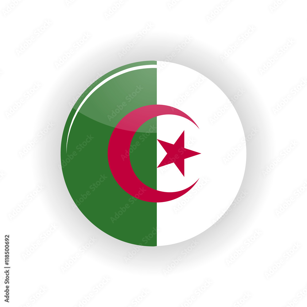 Algeria icon circle isolated on white background. Algeria icon vector illustration Algeria icon circle isolated on white background. Algeria icon vector illustration