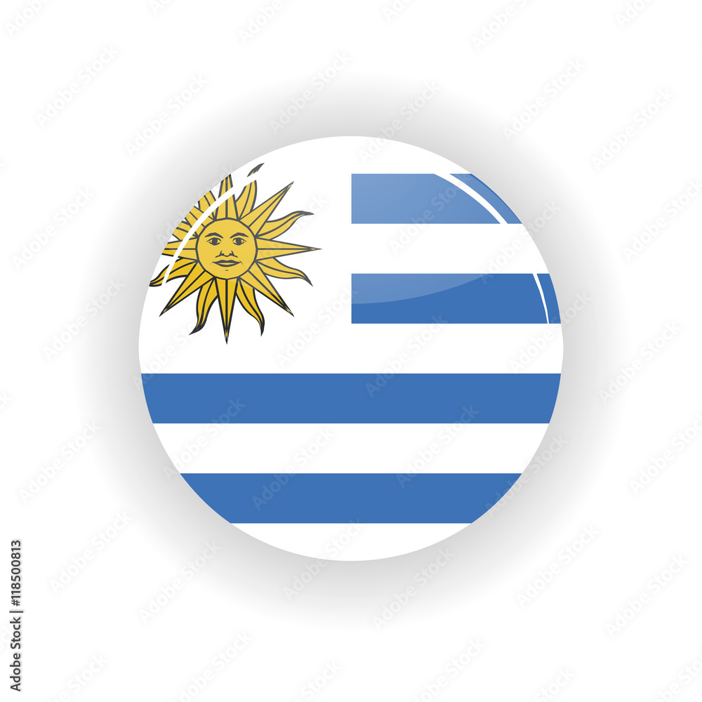 Fototapeta premium Uruguay icon circle isolated on white background. Montevideo icon vector illustration