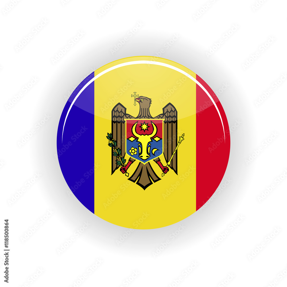 Obraz premium Moldavia icon circle isolated on white background. Kishinev icon vector illustration