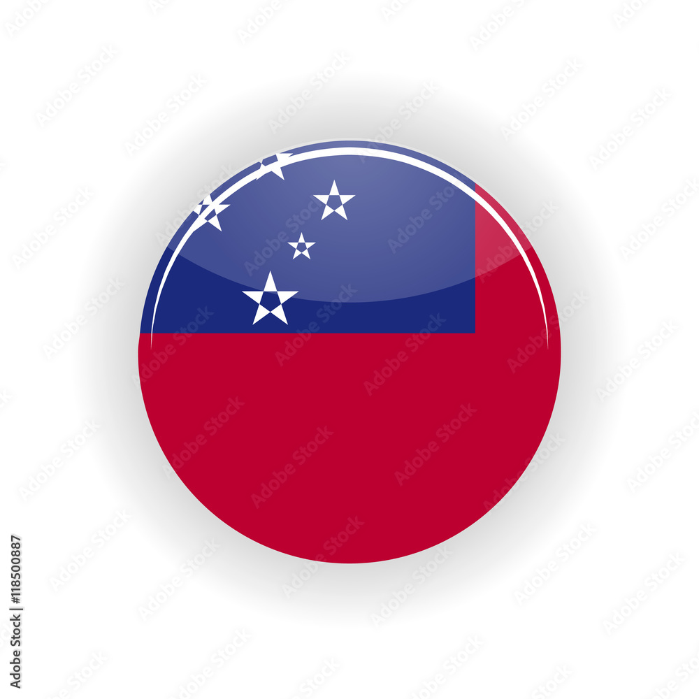 Obraz premium Samoa icon circle isolated on white background. Apia icon vector illustration