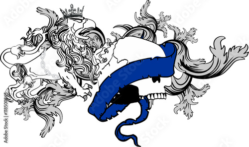 heraldic gryphon crest coat of arms tattoo very easy to edit