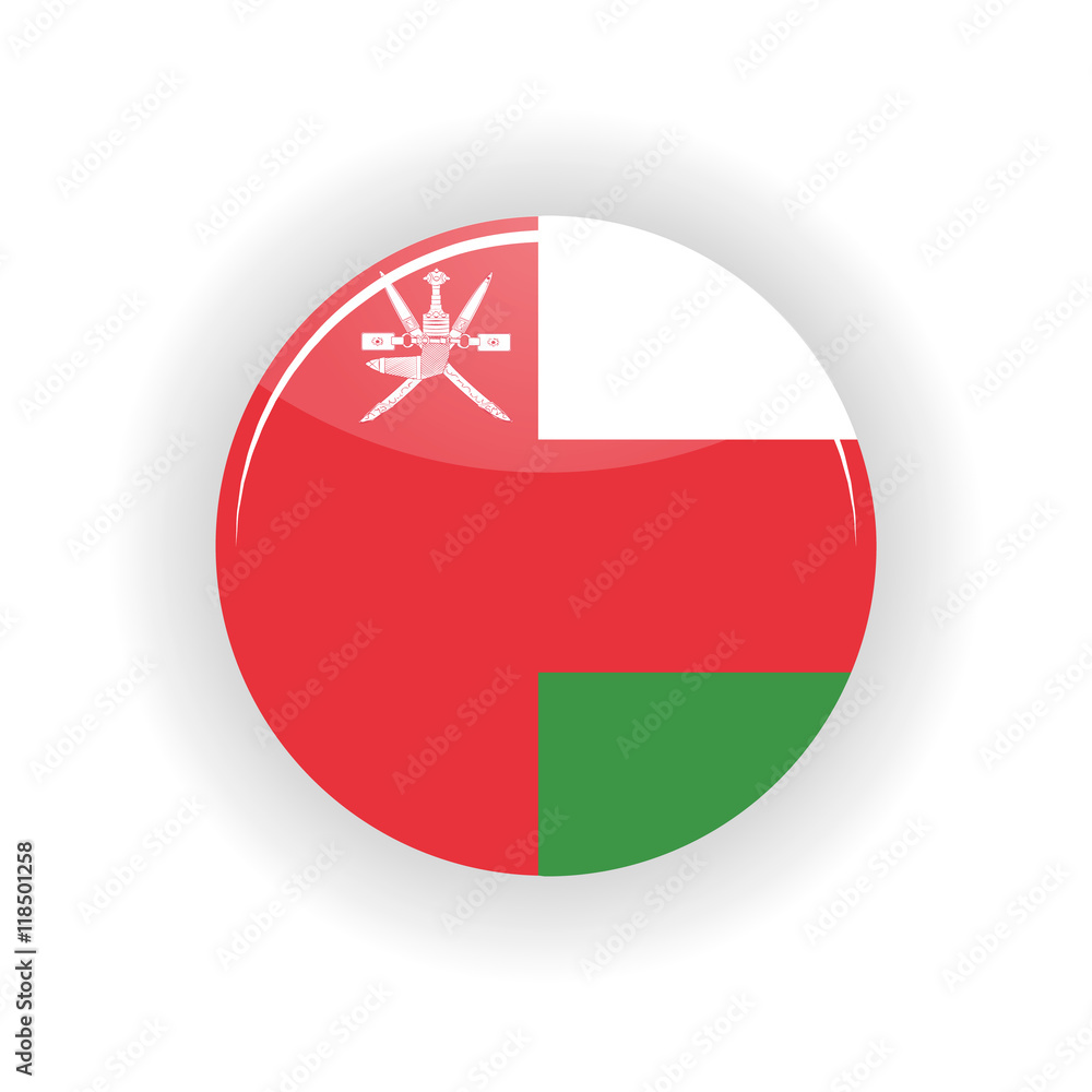 Oman icon circle isolated on white background. Muscat icon vector illustration Oman icon circle isolated on white background. Muscat icon vector illustration