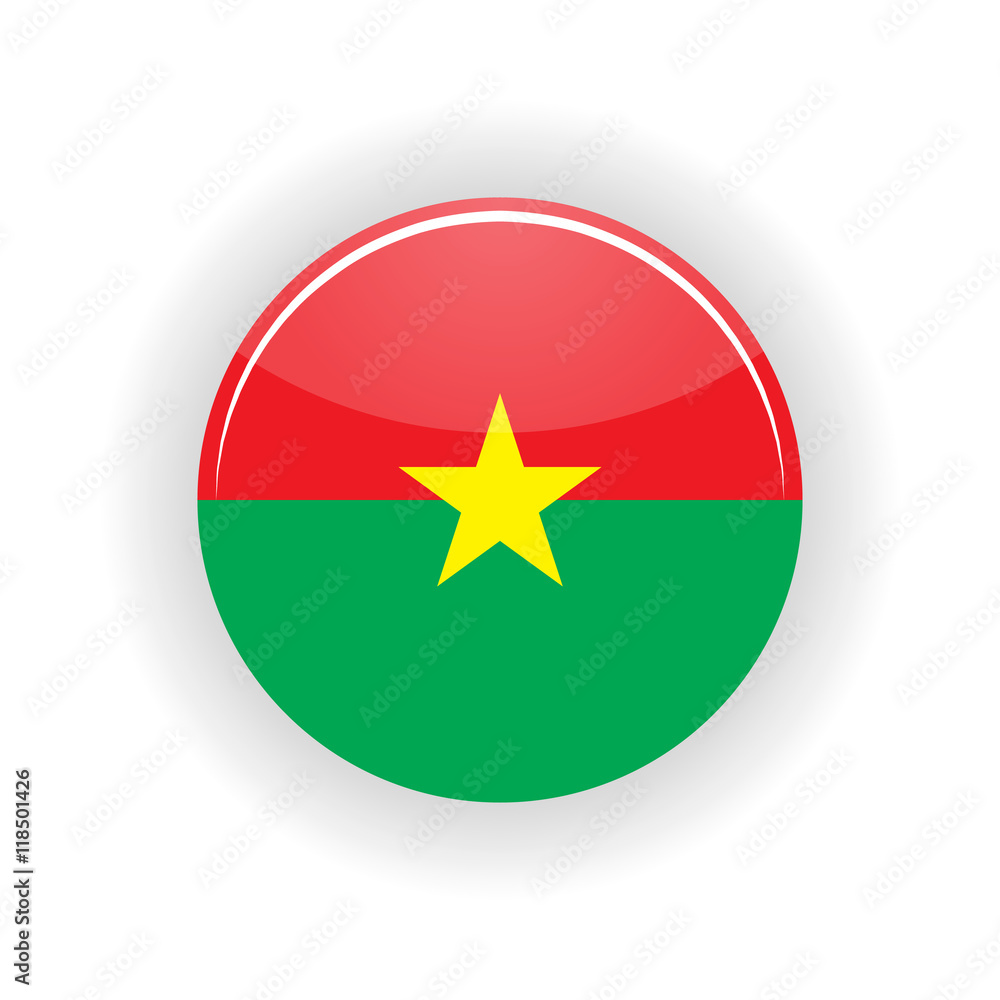 Burkina Faso icon circle isolated on white background. Ouagadougou icon vector illustration Burkina Faso icon circle isolated on white background. Ouagadougou icon vector illustration