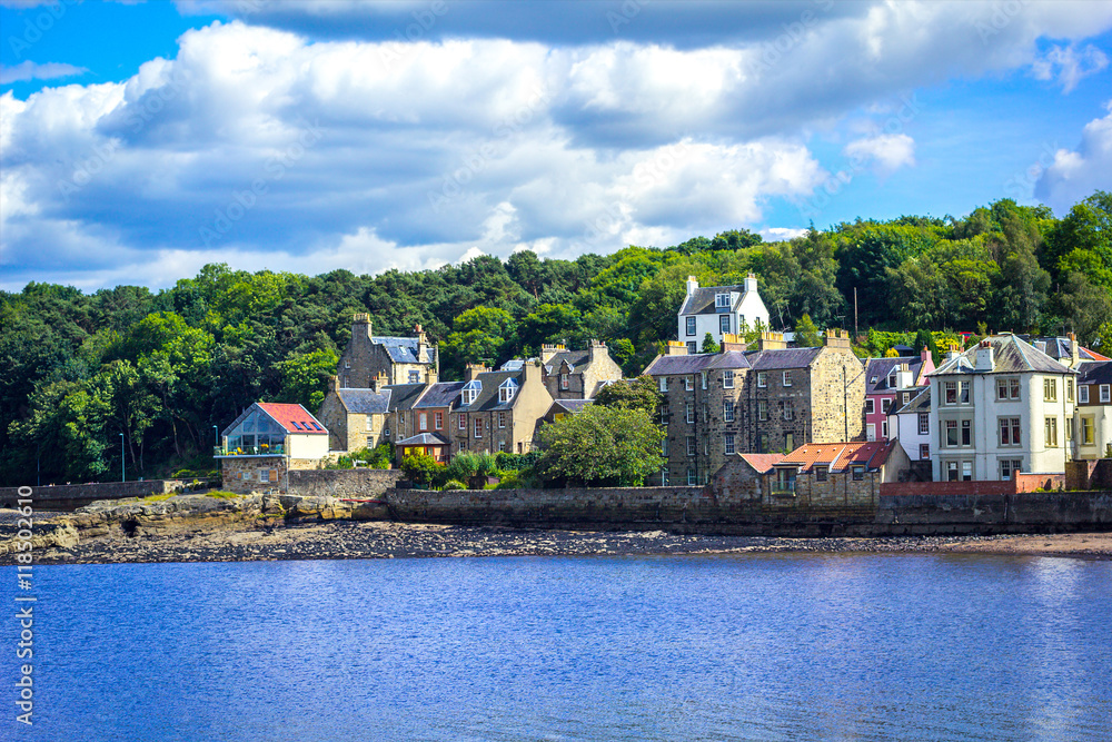 Panorama of South Queensferry near Edinburgh, Scotland, UK