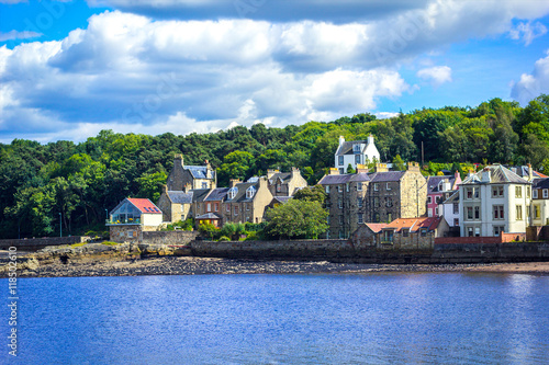 Obraz na płótnie Panorama of South Queensferry near Edinburgh, Scotland, UK w salonie