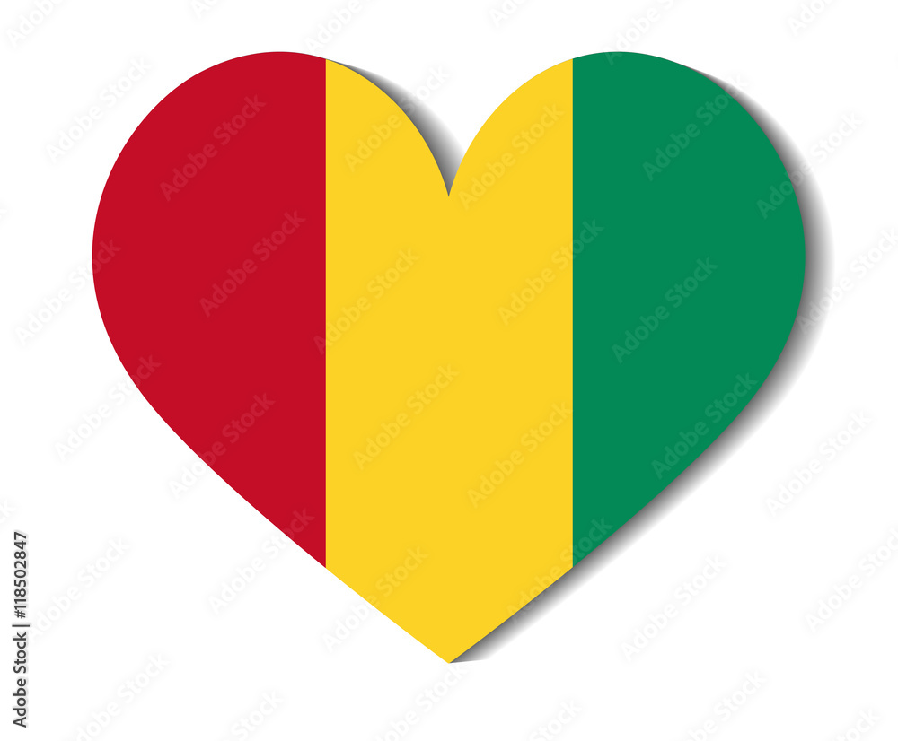 Fototapeta premium heart flag guinea