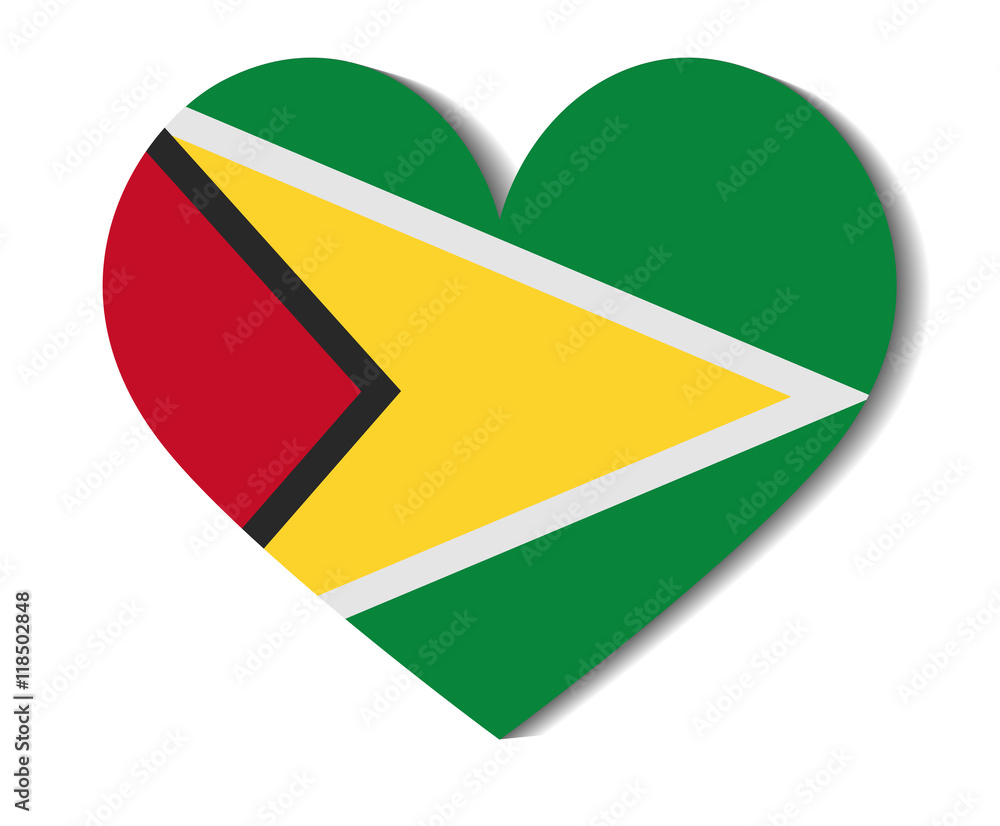 Obraz premium heart flag guyana