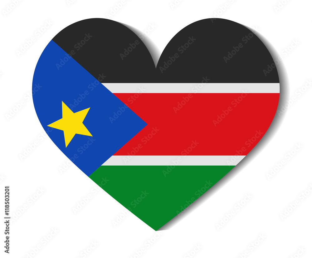 Fototapeta premium heart flag south sudan
