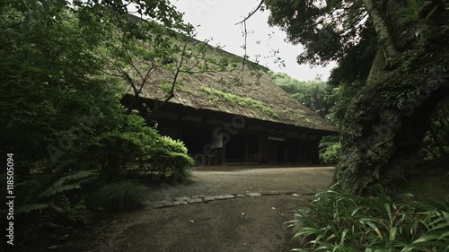 House of gassho-zukuri in Sankeien wide angle photo