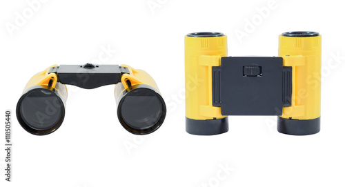 Mini yellow binocular isolated