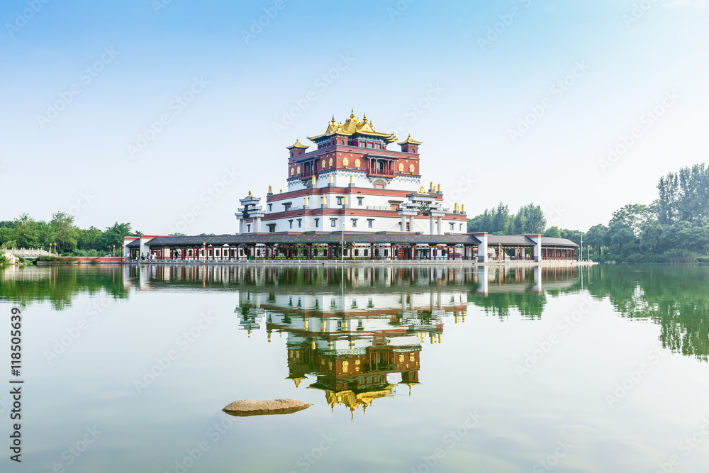 Fototapeta premium Traditional Tibetan Buddhism buildings scenery in wuxi lingshan,China