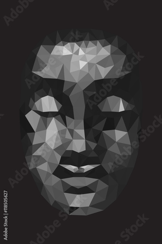 abstract tradition head buddha polygon