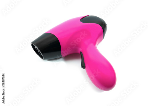 Toy hair dryer isolated on white background.Hair dryer isolated
