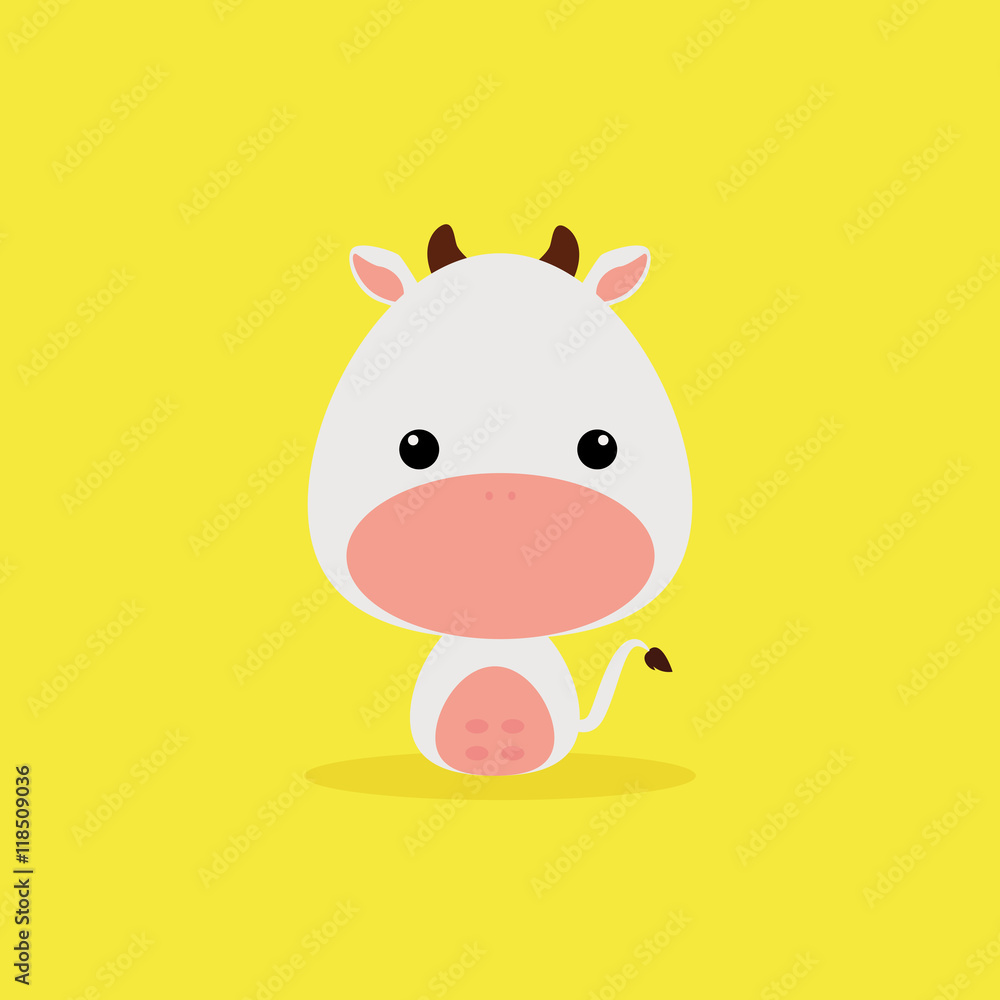 Fototapeta premium Cute Cartoon Wild cow