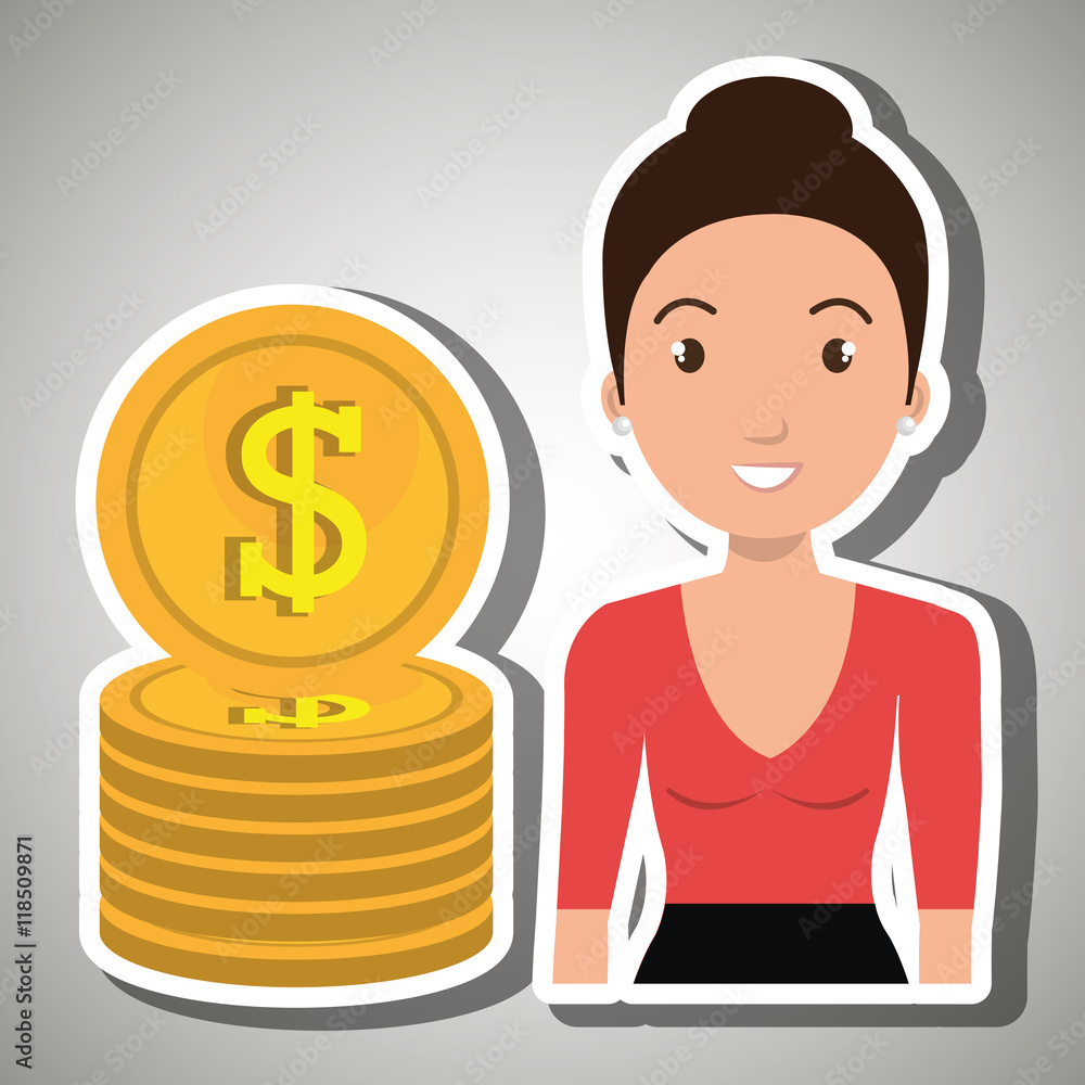 woman currency money dollar vector illustration graphic woman currency money dollar vector illustration graphic