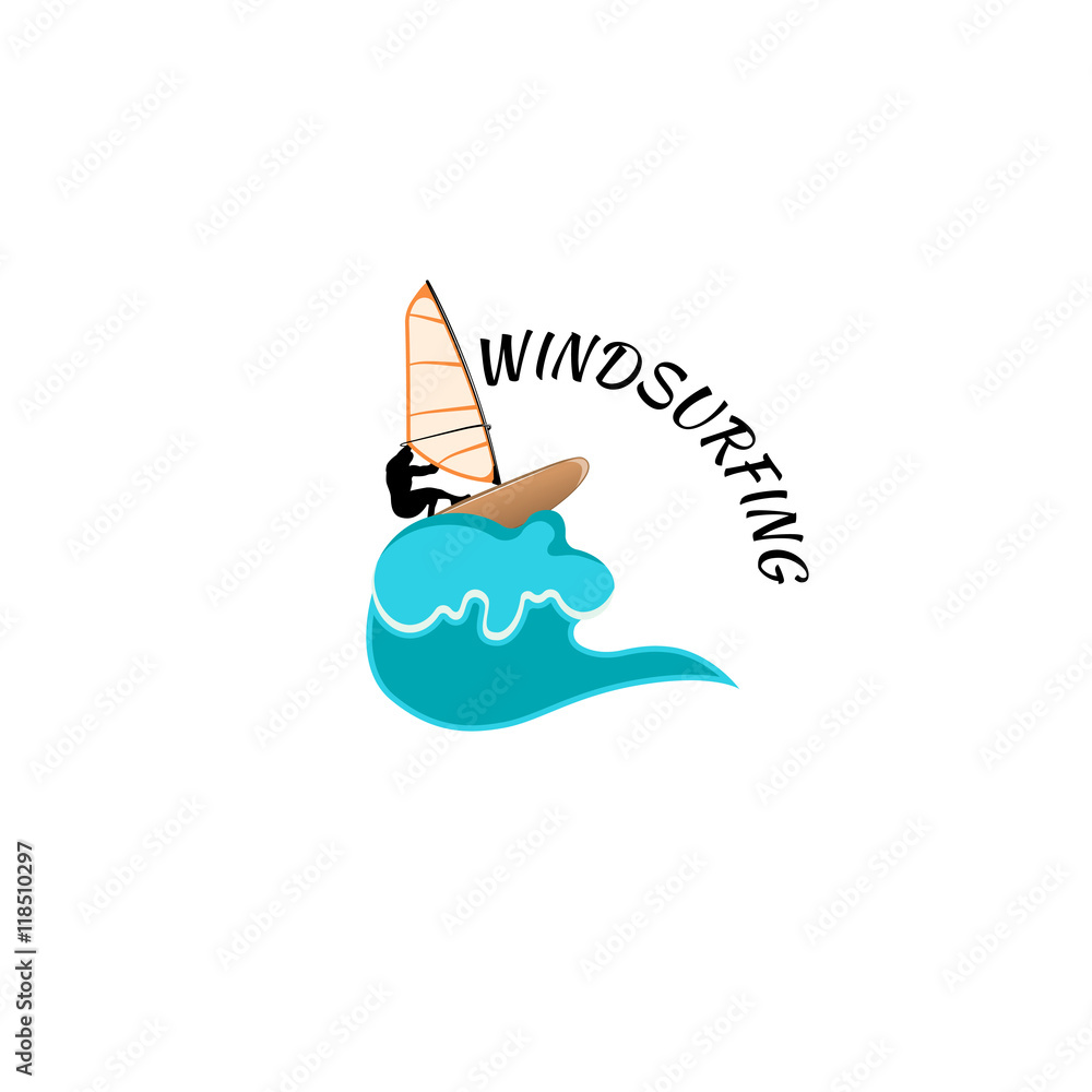 windsurfing logo vector illustration windsurfing logo vector illustration