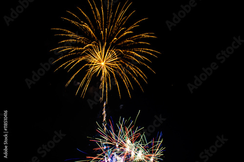 Colorful Fireworks in a Celebrating Night