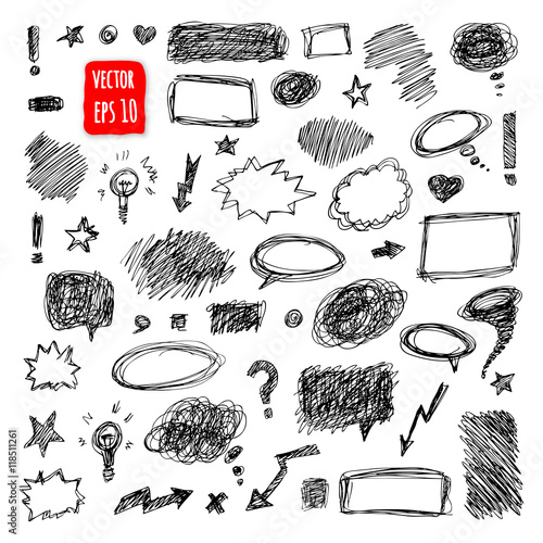 Grunge paint. Design element set.