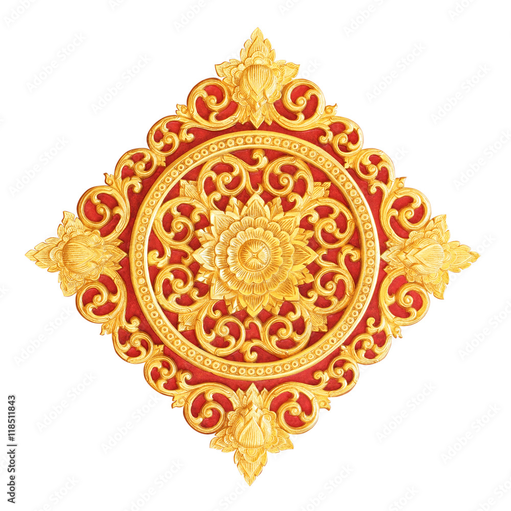Pattern of flower carved on wood for decoration isolated on whit Pattern of flower carved on wood for decoration isolated on whit