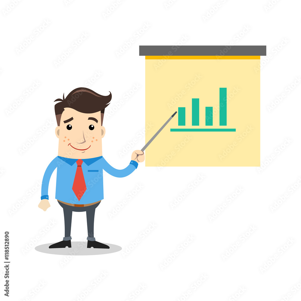 business man with statistic business man with statistic