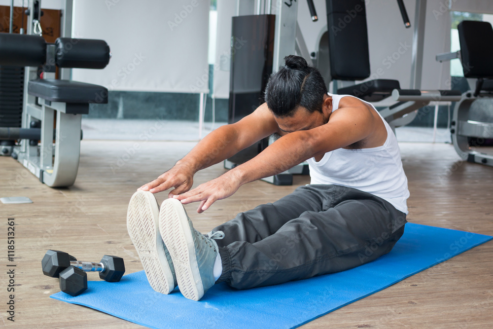 Naklejka premium exercises in fitness sport club 
