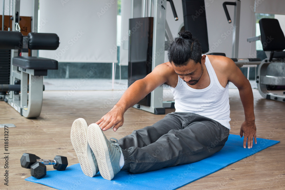 Naklejka premium exercises in fitness sport club