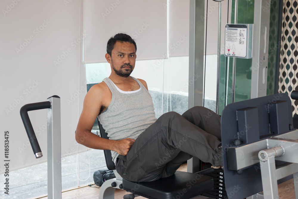 Naklejka premium exercises in fitness sport club