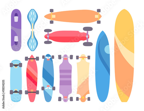 Vector illustration on the theme of skateboard and skateboarding
