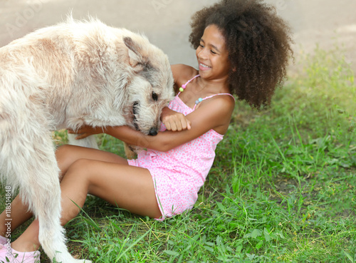 Cute African American girl ...