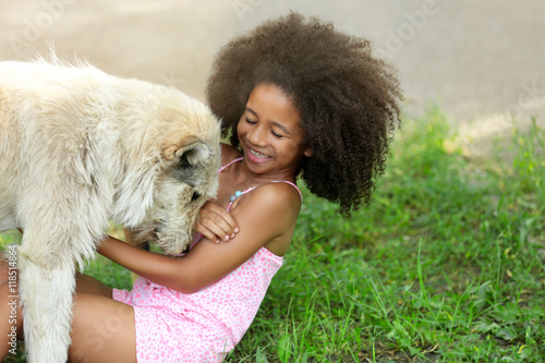 Cute African American girl ...