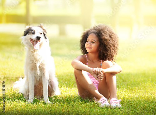 Cute African American girl ...