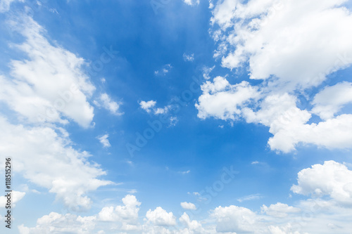 Beautiful blue sky and white clouds nature background