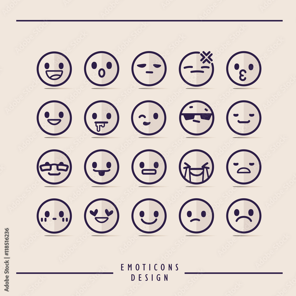 Retro emoticons set Retro emoticons set