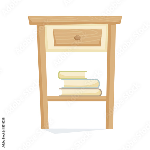 Bedside table with book
