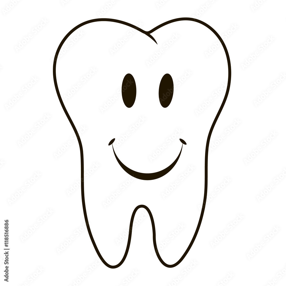 simple cartoon tooth smiling white silhouette on a blue background, teeth, vector illustration icon, logo first tooth. Medical dental office symbols. Care oral cavity, dental health, care, hospital simple cartoon tooth smiling white silhouette on a blue background, teeth, vector illustration icon, logo first tooth. Medical dental office symbols. Care oral cavity, dental health, care, hospital