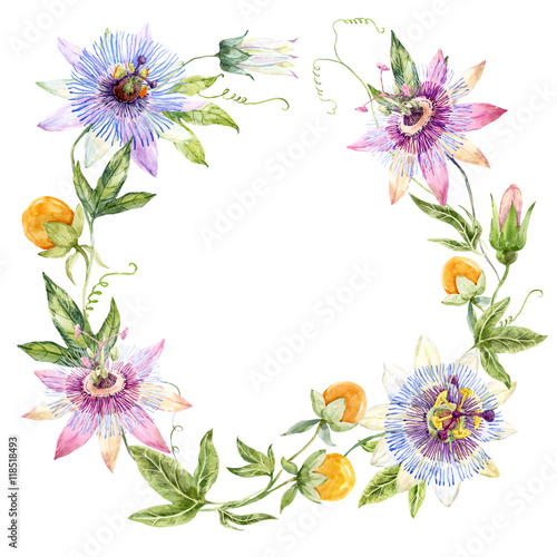 Watercolor floral wreath