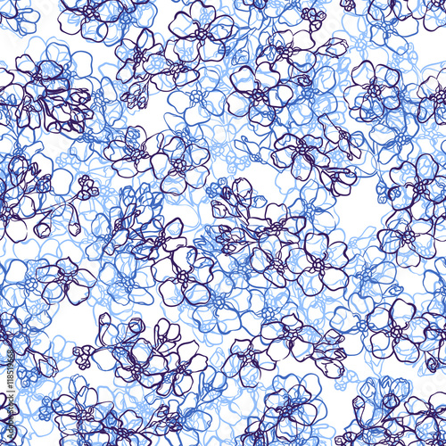 Blue forget-me-not seamless pattern