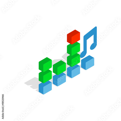 Equalizer scale icon in isometric 3d style on a white background