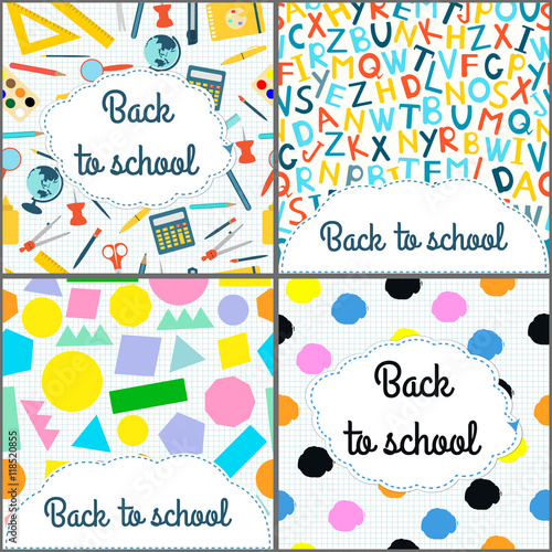 Back to school - colorful backgrounds set