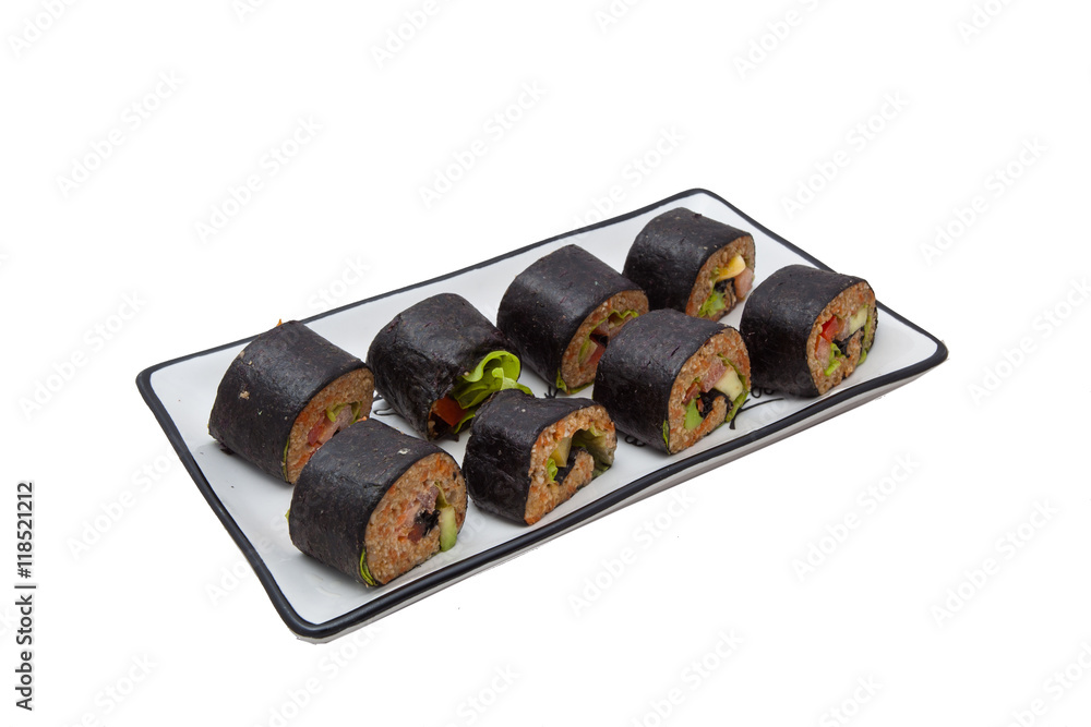 raw roll served on plate