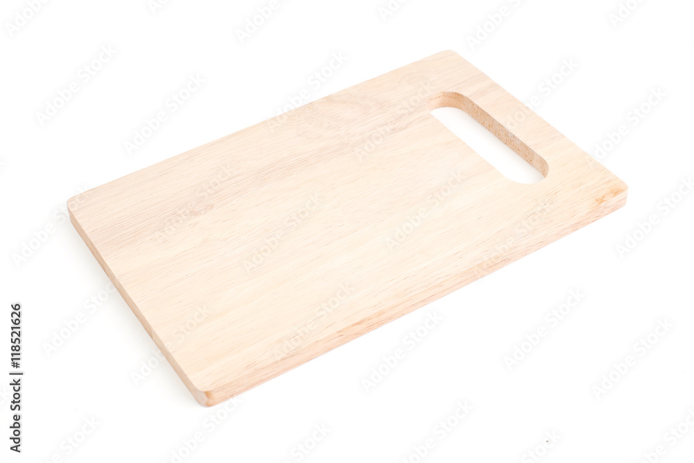  wooden chopping board on a white background