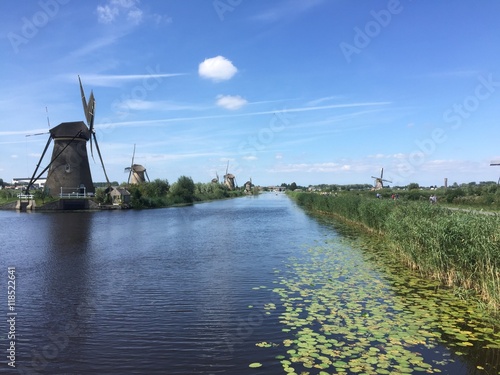 Paesaggio con mulini a vento, Kinderdijk, Olanda photo