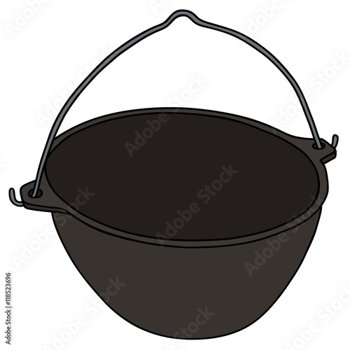 Hand drawing of a classic black kettle
