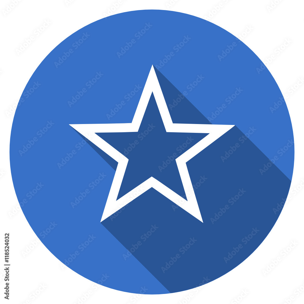 Flat design blue round web star vector icon Flat design blue round web star vector icon