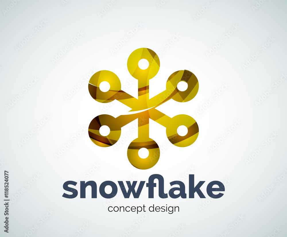 Obraz premium Vector Christmas snowflake logo template