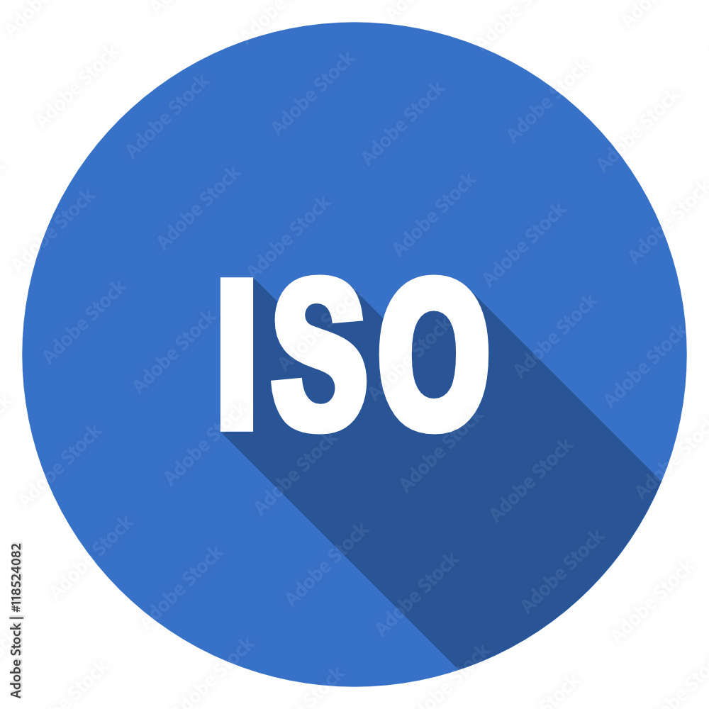 Flat design blue round web iso vector icon Flat design blue round web iso vector icon